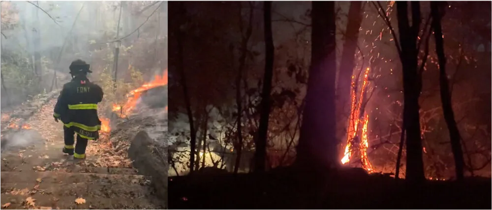 Docenas de bomberos combaten fuegos